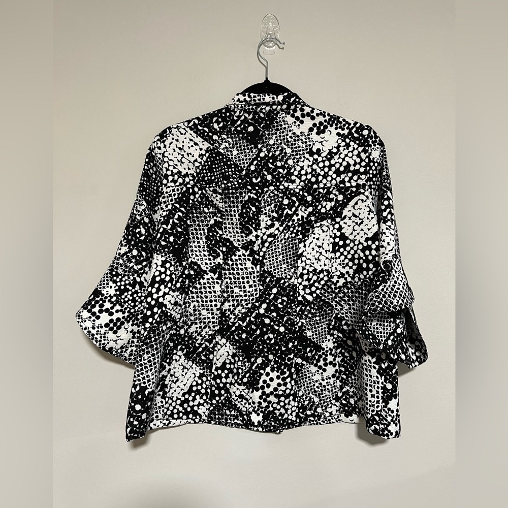 Ali Miles Abstract Patchwork Crop Topper Jacket S… - image 2